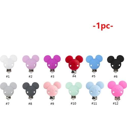1pc Mickey Silicone Pacifier Clip For Nipple Baby Pacifier Holder Metal Dummy Clips Chains