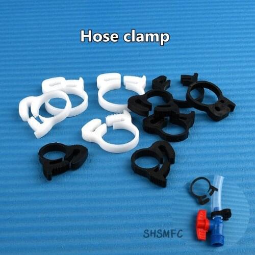 10 Pcs Hose Clamp Adjustable Fuel Line Pipe High Pressure Pipe Clamp Tube Fasterner Fish Tank Plastic Clip Garden Hose