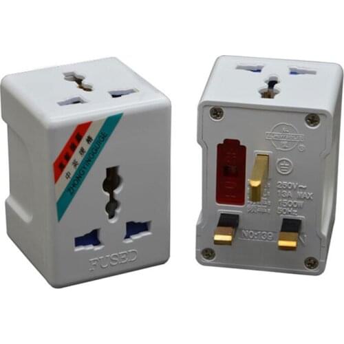 2PCS UK 3 Pin Plug 13A 250V Wall Plug Adapter Universal Travel Adapter With Fused Plug UK To Eu For Home Industry
