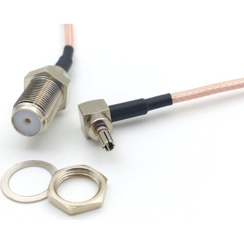 20pcs 10cm/15cm/20cm/25cm/30cm RG316 Pigtail Cable F Type Female Jack To CRC9 Male Right Angle