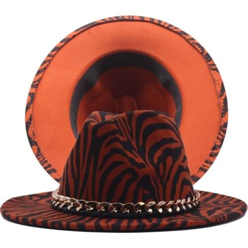 2021 Fedora Hats Wide Brim Men Women hat Jazz caps Church Felted Chain Belt Leopard Vintage Luxury Winter Autumn Women Hats