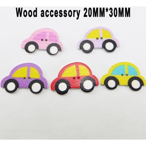 25PCS/50pcs Car Buttons 2 Holes Patterns Cartoons Wood Sewing Vehicle Button Scrapbook Charms WCF-480