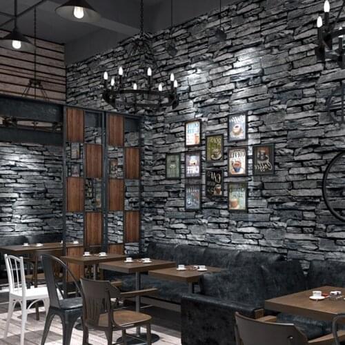 3D Brick Wallpaper Restaurant Living Room Background Home Decor Waterproof PVC Vinyl Wall Paper Rolls Stone Pattern Wallpaper 3D