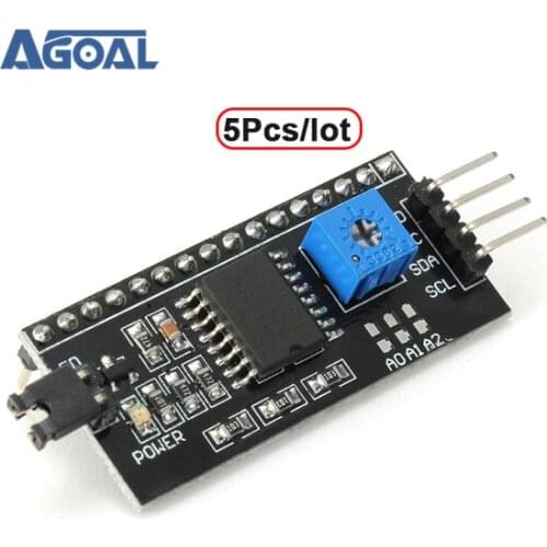 5Pcs/lot LCD1602 Adapter I2C/IIC/TWI Serial Interface Module Board For DIY Free Shipping