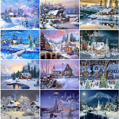 5D Diy Diamond Painting Landscape Diamond Embroidery Winter Mosaic Rhinestones Art Cross Stitch Kits Home Decor Painting