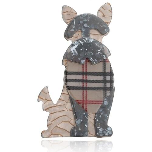 APSVO Acrylic Cute Dog Brooches Pins for Women Vivid Animal Brooch Acetate Fiber Halloween Christmas Party Gifts Costume Jewelry