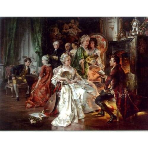 Free shipping classical court figure nobility fireplace canvas print oil painting printed on canvas wall art decoration pictures