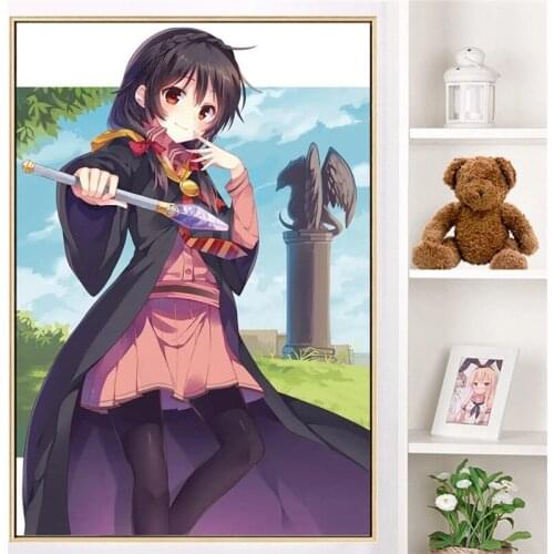 Anime Blessings For The Beautiful World! Megumin Aqua Darkness Cosplay Japanese Painting On Canvas Prints Cuadros For Kids Room