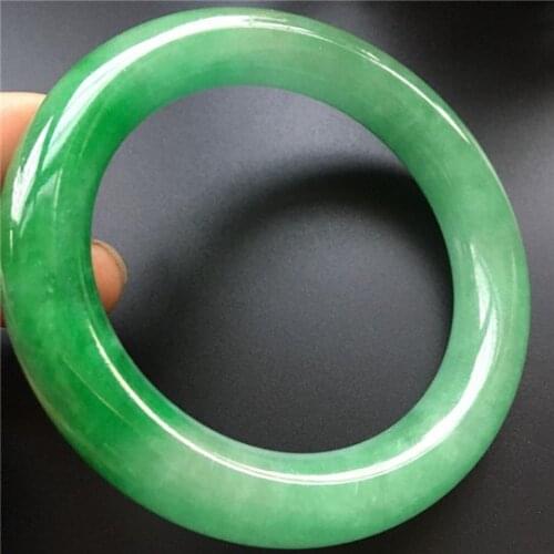 Natural Burmese jade bracelets round ice Yang green female models jade bracelet emerald green bracelet Green Jade Bracelet