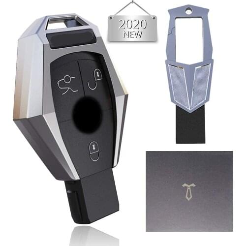 Car Key Cover for Mercedes Benz, Zinc Alloy Keychain, Suitable for Benz Class A B C S R V GL and ML GLA, GLC, GLE, GLK, GLS, AMG