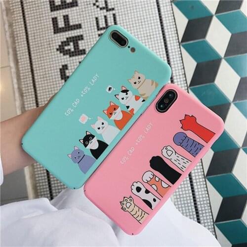 Cute Claw Cat Cartoon Phone Case For iphone 6 6s 7 7 plus 6 6s plus Cases Cover Lovely Hard Back Covers For iphone X 8 7 6s 6