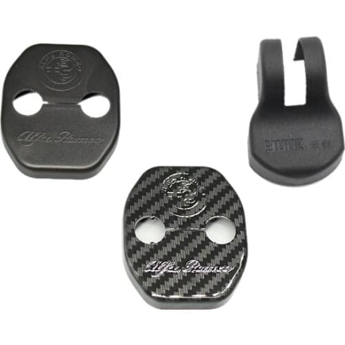 QHCP ABS Door Check Arm Cover Door Lock Cover Striker Trim Sticker Anti-Rust Protective Case for Alfa Romeo Giulia Stelvio