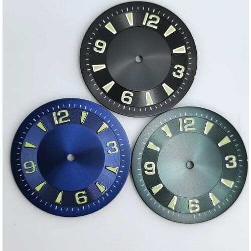 Mans Watch Part 33.5MM Green Night light Dial Fit Miyota8215 8200 Eta2836 2824 2892 St16 Mingzhu2813 Automatic Movement