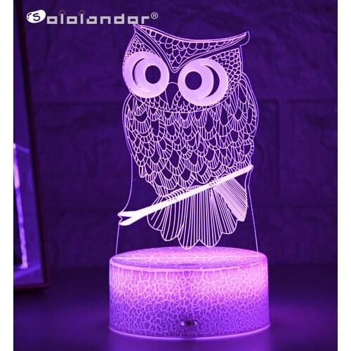 Kid Light Night 3D LED Night Light Creative Table Bedside Night Lamp Romantic Owl light Kids Gril Home Decoration Gift Lantern