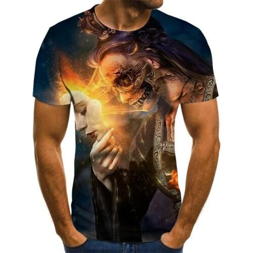 New 3D t shirt Women Men graphic Skull tshirt Print Beauty Skull Summer Black Tops Casual Tees Short Sleeve Streetwear Halloween