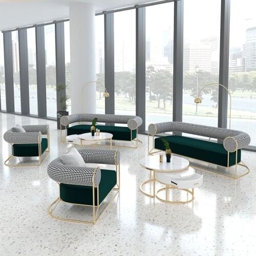 Customizable Nordic Office Chairs Single Coffee Sofas Combination Balcony Coffees Chairs Simple Business Reception Armrest Sofa