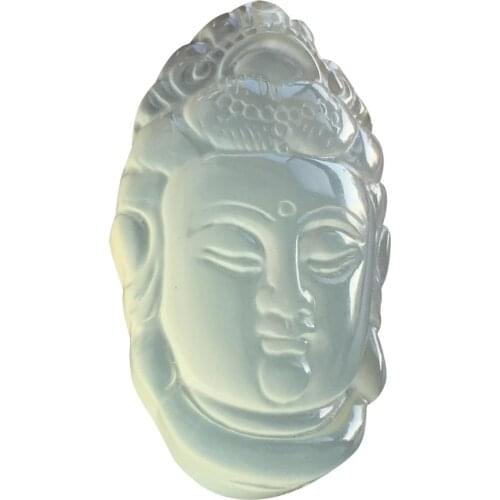 FINE JEWELRY Genuine jade pendant jade Guanyin head jade Buddha Head Pendant