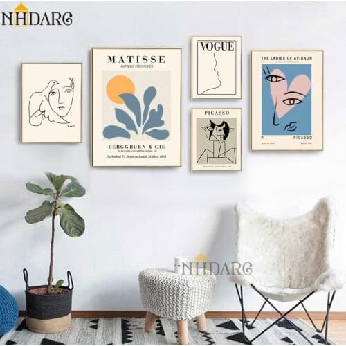 Picasso Matisse Abstract Canvas Painting Character Flowers Poster Scandinavian Modern Art Print Wall Pictures Home Decoration