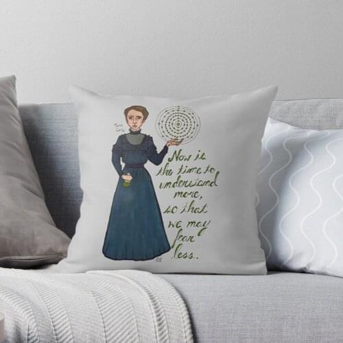 Marie Curie Throw Pillow Cushion Cover Polyester throw pillows case on sofa home living room car seat decor 45x45cm