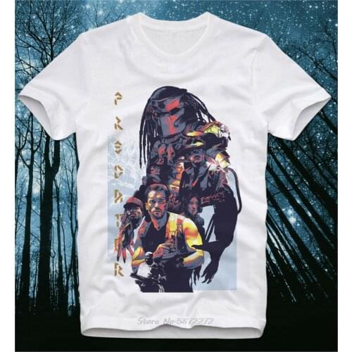 Summer T Shirt Predator Arnold Schwarzenegger Alien CULT MOVIE RETRO Vintage Terminator Colorful O Neck T-Shirt Tees