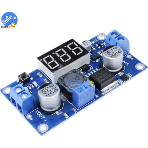 2A 15W LM2596 Charger Module DC 4.2-40V to DC 1.25-37V Power Supply Battery Charging with LED Digital Display