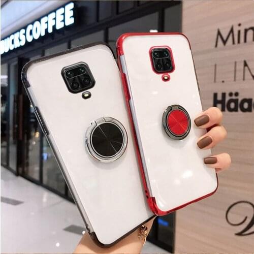 Ring Holder Bracket Plating Soft TPU Case For Xiaomi Note 8T Pro CC9e A3 Lite K20 Mi9T 8A F1 7A 6 Play A2 Lite S2 F1 SE