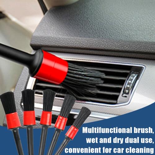 10PCS Car Detailing Brush Kit Vehicle Auto Interior Wheel Hub Tube Cleaning Set 5 Sizes Detailing Brush Wire Brush Sponge Hot