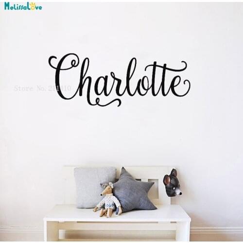 Nursery Wall Sticker Decals Kids For Girls or Boys Room Cute Home Decor Personalized Names Vinyl Art Murals T1541