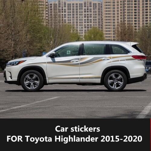 Car stickers FOR Toyota Highlander 2015-2021 car body color bar modified personalized decorative decals