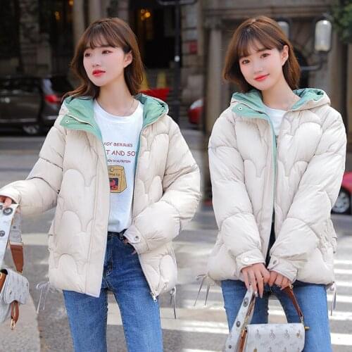 2021 New Style Winter Thick Coat Girls Fashion Casual Coats Teenage Girls Clothes Ladys Loose Padded Down Jacket with Hooded