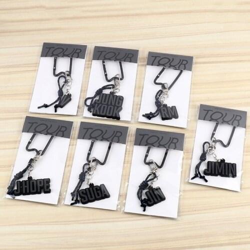 NEW KOREA Kpop Bangtan Boys WORLD TOUR KEYRING Same Metal Solicone Keychains Fans Collections Accessories