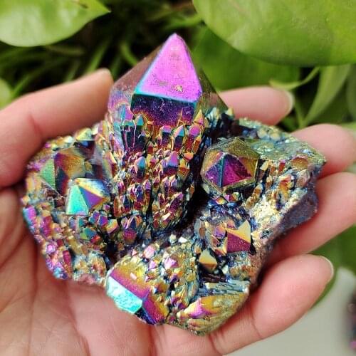 Natural crystal clusters electroplated mineralspecimens are arranged specimen home decorative stone collection and appreciation