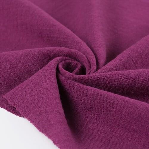 Width 53'' Chinese Style Pure Color National Simple Slubby Cotton Linen Fabric By The Half Yard For Skirt Pant Material