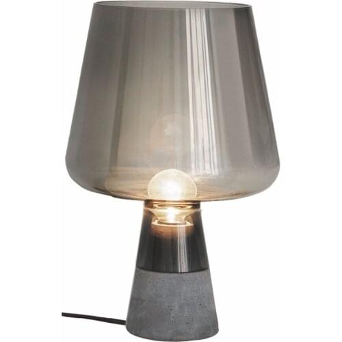 Glass Table Lamps Cement Base Desk Lamp With Glass Shade For Beside Home Decor For Bedroom Living Room kids room