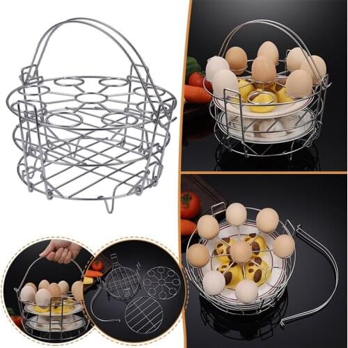 Steamer Rack with Handle 3 Tier Stainless Steel Stacked Egg Steaming Holder Kitchen Gadget for Pressure Cooker GRSA889