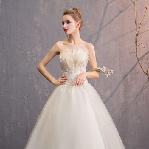 Tailing Wedding Dress Lace Up Forest Bra Bride Wedding Dresses Bridal Luxury Train Dresses Ball Gowns