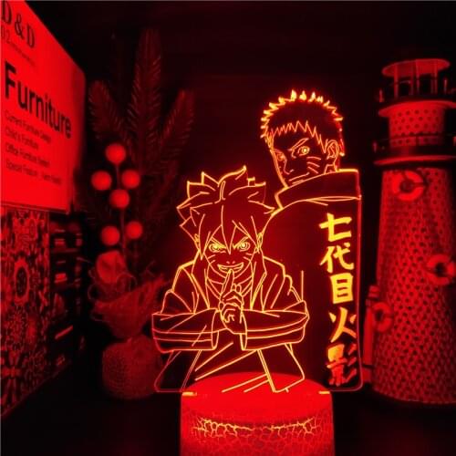 Naruto Boruto 3D Night Light Anime Figure LED Lamp Home Decoration Naruto Shippuden Lampara Manga Neon Lampe Home Decor Lights