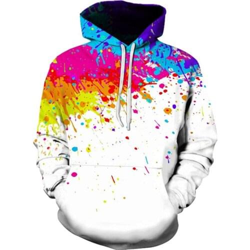New 3D hoodie men and women paint spots 3D printed long sleeve hat jerseys street pullover tops