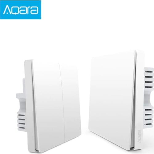 Aqara Smart Light Control single Fire Wire Line Double Key Single Key ZiGBee Gateway Wall Switch Smart APP Control