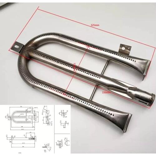 High quality stainless steel 304 gas burner, dont rust.U gas heater,gas bbq grill burner