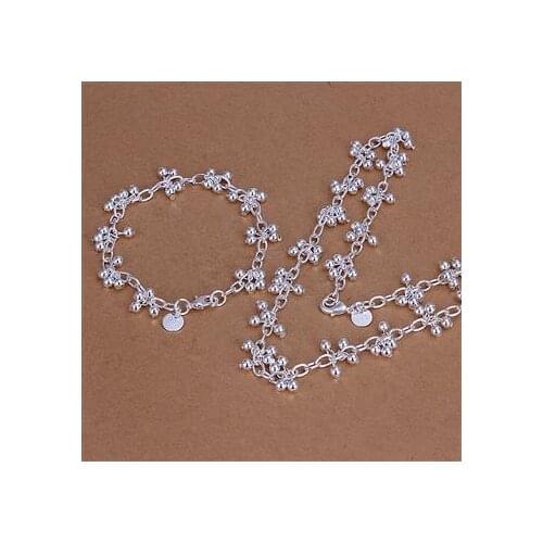 S028 S925 Sale Hot Silver color Jewelry Set, Fashion Jewelry Inlay Key Heart To / aimaizta aueajlla