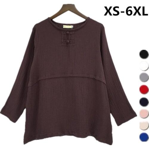 2020 Spring Autumn Women casual tops Long Sleeve cotton linen Shirt Blouse womens plus size blusas chemise femme XS-5XL 6XL