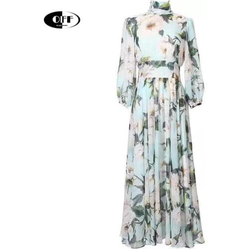 Designer Runway Midi Dresses For Women 2021 summer beach chic traf boho floral dress femme robes vestidos elegantes para mujer