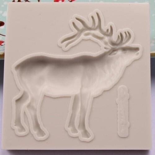 1pc Elk Deer Silicone Mold Fondant Mold Cake Decorating Tools Chocolate Gumpaste Mold