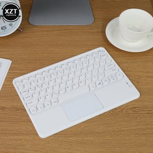 Wireless Bluetooth-compatible Tablet Keyboard For IOS Ipad Android Russian/EN/RU Round Key Touch Pad Mini Keyboard Phone Teclado