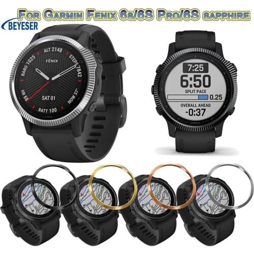 Fit For Garmin Fenix 6S/6S Pro/6S sapphire Style Frame Case Smart Goods Watch Stainless Steel Cover Anti-scratch Protection Ring