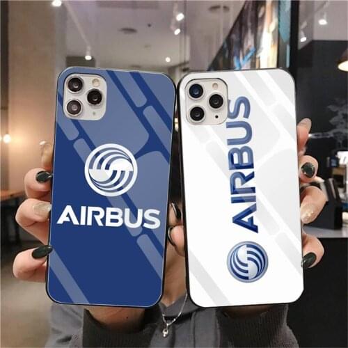 Airbus logo Phone Case Tempered Glass For iPhone 12 pro max mini 11 Pro XR XS MAX 8 X 7 6S 6 Plus SE 2020 case