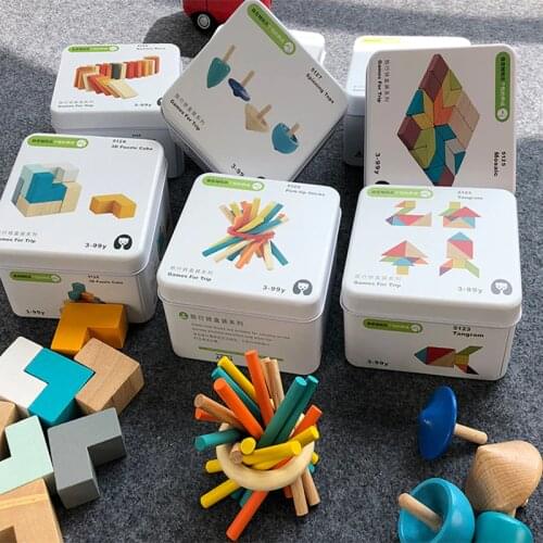 Wooden Early Learning Education Intelligence Building Block Toys Children Portable travel Cognitive Interactive Game Toys Gifts