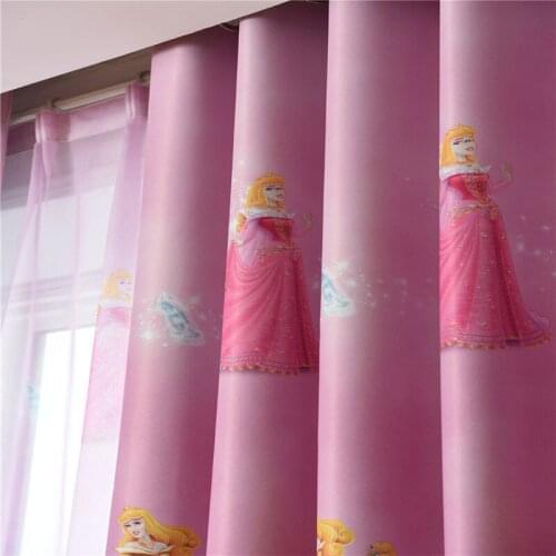 Children Cartoon Girls Bedroom Curtain Kids Blinds Window Shade Cloth Cute White snow princess Print Pattern Screening Fabric