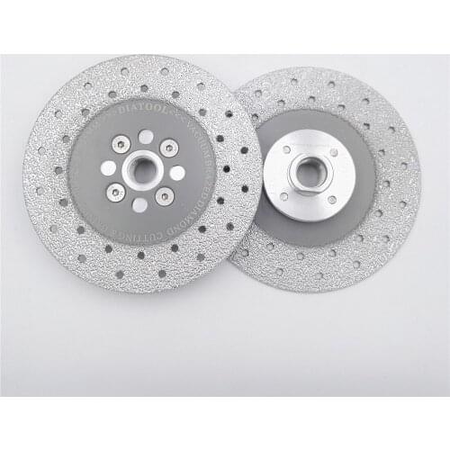 DIATOOL 2pcs 5 inch Double Sided Vacuum Brazed Diamond Cutting and Grinding Disc With 5/8 11 Flange Premium Quality